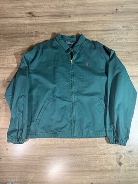 Vintage Polo by Ralph Lauren Men’s Full-Zip Green Collared Jacket Size XL